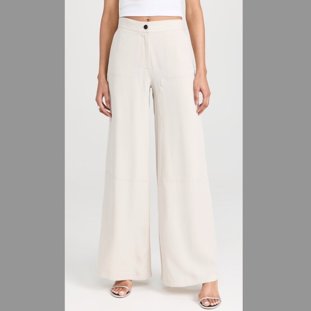 New Sand (White/Cream) Theory Cargo Wide Leg Pants Size 6 NWT